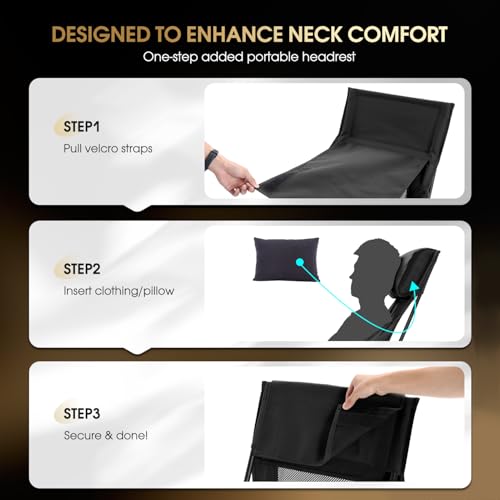 Oversized High Back Camping Chair for Adults (Black)
