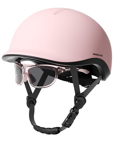Adjustable Adult Bike Helmet and Sunglasses Set for Women and Men