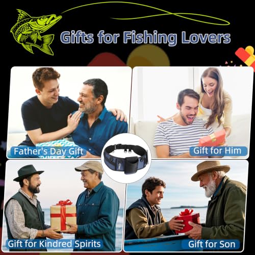 Fishing Belt Rod Holder Adjustable Fishing Fighting Waist Belt (Navy Blue（without Detachable Bag）)