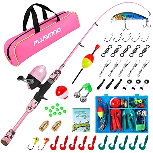 Kids Fishing Pole with Spincast Reel Telescopic Fishing Rod Combo Full Kits for Boys