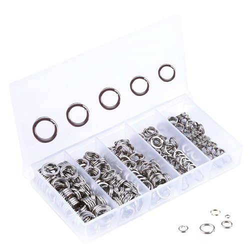 200PCS Heavy Duty Stainless Steel Split Rings Double Fishing Lure Rings (Silver)