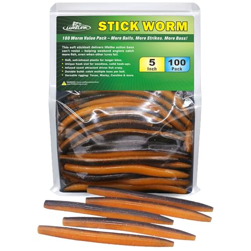 Wacky Worms Soft Plastic for Bass Fishing Lures