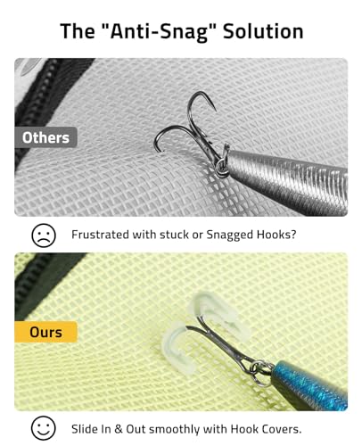 6 Pocket PVC Mesh Fishing Lure Bag (Yellow / Small)