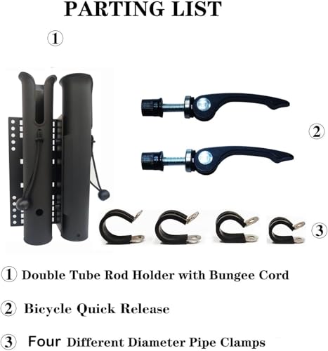 2 Tubes Fishing Rod Holder for Bike