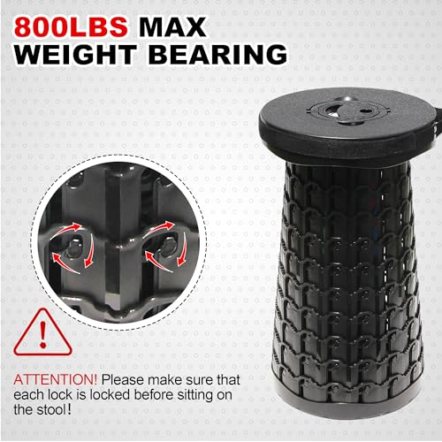 18" Collapsible Stool (Black / X-Large)