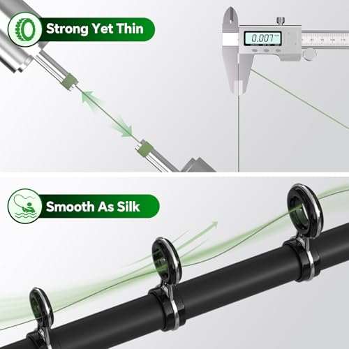 8 Strand Braided Fishing Line 20 & Fluorocarbon Leader (Green / 20LB 110YDS)