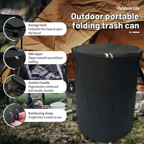 Pop up Camping Trash can with lid