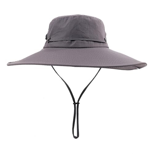 Fishing Sun Hat for Men UPF 50+ Wide Brim Boonie Hats for Summer (Dark Gray)