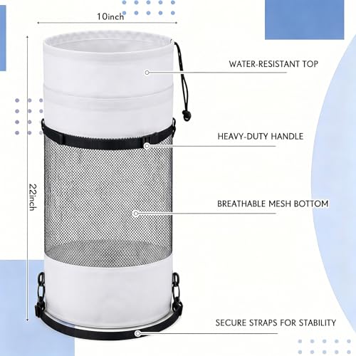 2 Pack Boat Trash Bag Mesh Garbage Holder (White,Army Green)