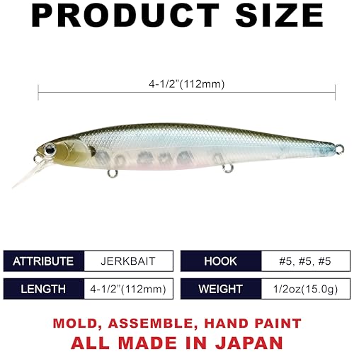 Slender Pointer 112 MR Fishing Lure (538 NC Ghost Minnow)