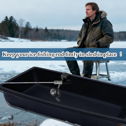 1Pcs Plastic Ice Fishing Sled Rod Holder Ice House Sled Rod Holder Hands (1Pcs)