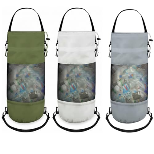 3 Pack Boat Trash Bags Portable Boat Accessories Mesh Trash Bags Reusable Garbage Can for Kayak Pontoon Camper Fishing Outdoor Storage Cabin