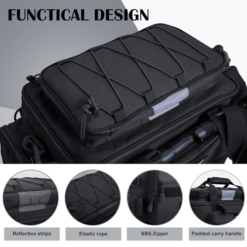 Fishing Tackle Bag with 2PCS 3600 Tackle Boxes (C1:Black with 2 3600 Tackle Boxes / Large)