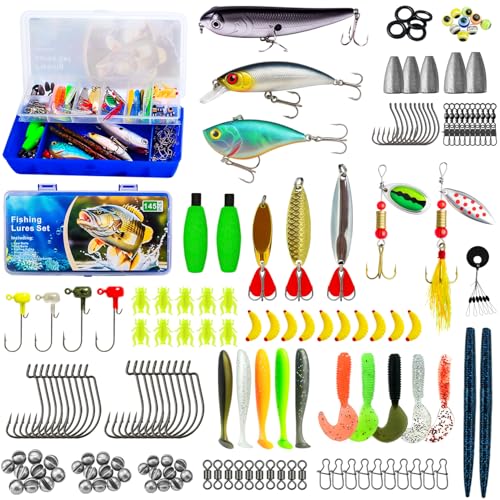 145PCS Fishing Tackle Box Kit with Tackle Included