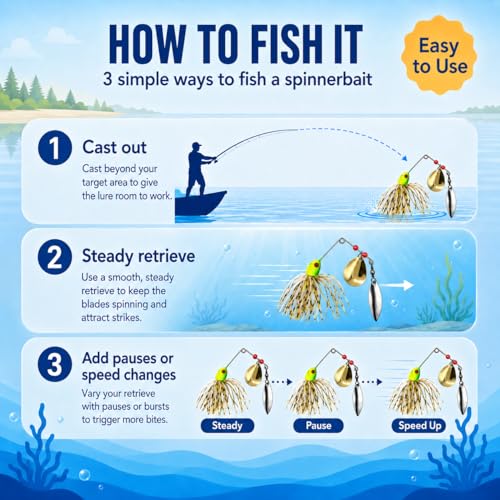 Fishing Spinner Lures (multi color 5pk (white, Black, 2 Green, Yellow)