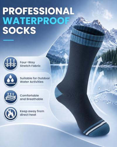 Waterproof Socks for Men (Medium / Navy/Blue)