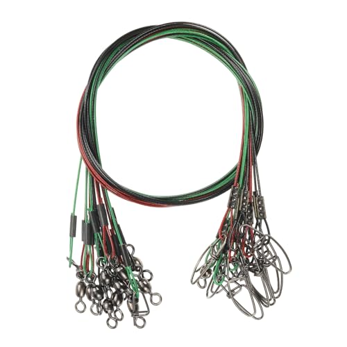 Fishing Wire Leader Line 125LB 21 Inch (Black/Red/Green)