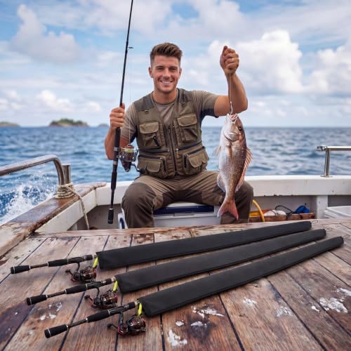 10 Pack Neoprene Fishing Rod Sleeves (65" / Black)