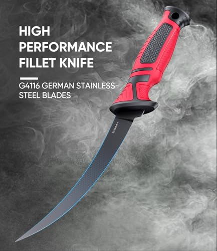 Fillet Knife and Bait Knife Set Performance 5" (Black-Red)