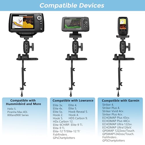 Kayak Fish Finder Mount with Adjustable Transducer Mounting Arm