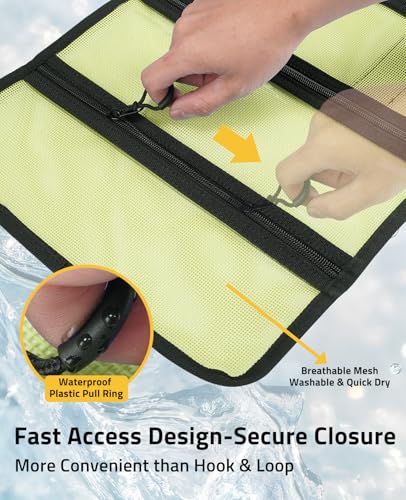 6 Pocket PVC Mesh Fishing Lure Bag (Yellow / Small)