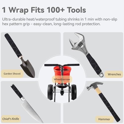 Hex Pattern Handle Heat Shrink for Fishing Rod