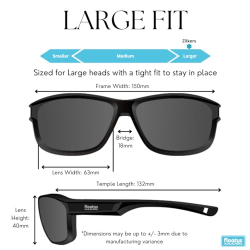 Zilkers Floating Polarized Sports Sunglasses for Men (Black Frame/ Grey Lens)
