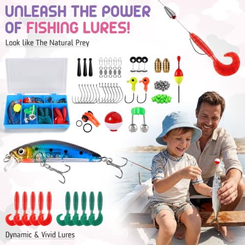 Kids Fishing Pole (Pink / 4.92 ft)