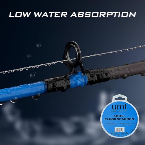 UMT Ghost Fluorocarbon Fishing Line 20lb 55 Yards Invisible Leader for Saltwater and Freshwater Abrasion Resistant (20 Pounds 55 Yards)