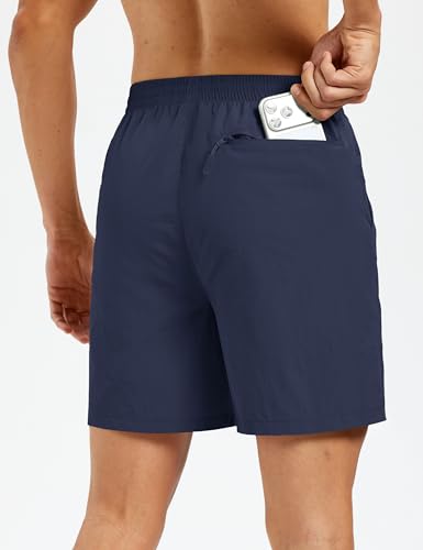 Men's Hiking Fishing Shorts UPF 50+ Quick Dry Lightweight 6" Summer Casual Shorts with Zipper Pockets Navy (XX-Large / Navy)
