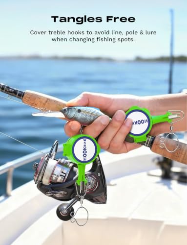 4-in-1 Fishing Knot Tying Tool, Treble Hook Covers Keeps Lures Safe, Hook Sharpener, Lure Wraps for Fishing Rod, Fishing Line Cutter Accessories Gifts for Anglers Fishermen