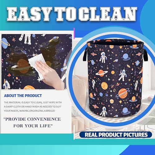 Night Sun Stars Moon Laundry Basket Foldable Oxford Cloth 18.9 x 16.5 Inch
