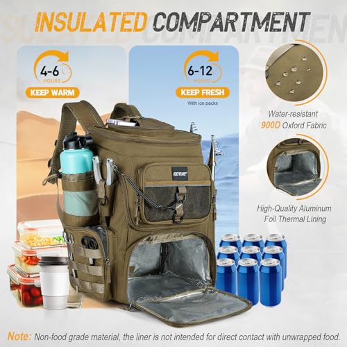 Fishing Backpack with 4 Tackle Boxes (A3:khaki(4 Tackle Boxes Included))