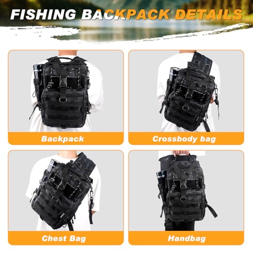 139PCS Tackle Box Backpack (Black Scorpion)