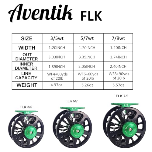 FLK II Fly Fishing Reel Aluminum Trout 3 (7/9wt / Black-without Line)