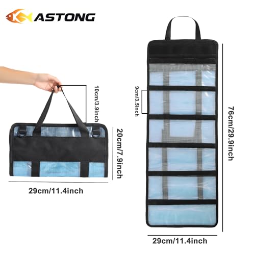 Fishing Lure Stroage Bag Covenient 6 Pocket Large Capacity PVC Heavy Duty Protective Cover Durable Fishing Bag for all Fishing Bait Trolling Fishing Lure Wraps Box for Saltwater