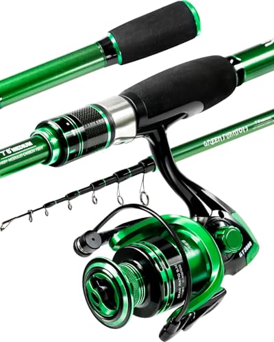 Fishing Rod and Reel Combo Graphite Telescoping Fishing Pole Portable Travel Compact Rod for Freshwater Saltwater (8 ft / Fishing Rod+reel(no Lures&line))