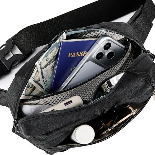 RFID Blocking Fanny Packs for Women and Men Waterproof Crossbody Waist Pack