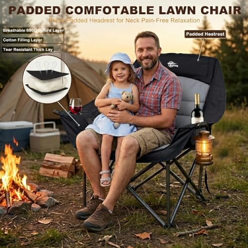 Oversized Camping Chairs for Adults Folding Lawn Chair