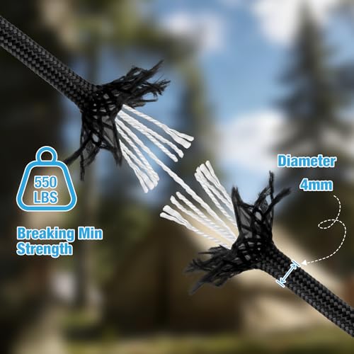 Paracord 550 Rope (Black / 1000FT)