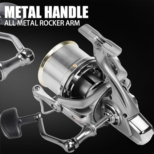 Heavy Duty Spinning Reel Metal Body with CNC Machined Spool 55LB Max Drag 6+1 BB Ultra Smooth 4.8 (SKM9000 / Large)