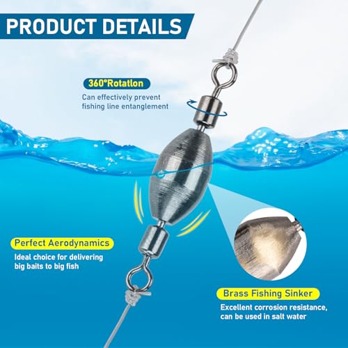Brass Fishing Sinker Swivel (1/2OZ-10PCS)