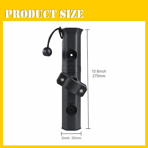 Bike Fishing Rod Holder for Bike Frame Mount (Carbon Black)