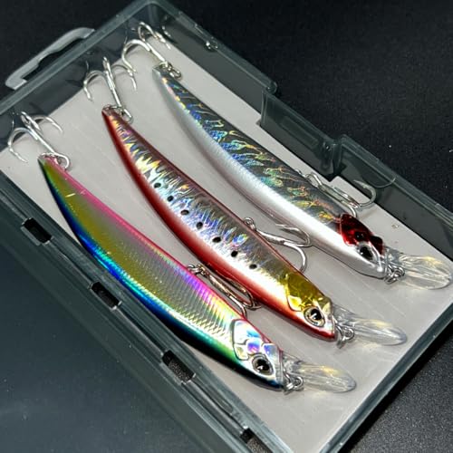3pcs Iridescent Minnow Fishing Lures Set