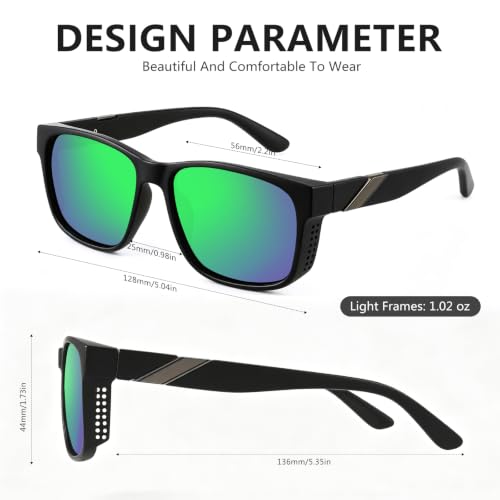 Polarized Sunglasses for Men Women (3pack Black/Blue/Green)