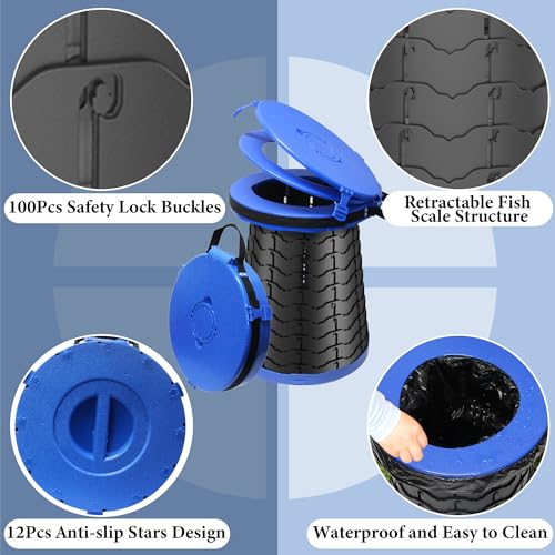 XXL Portable Toilet for Camping (Indigo)