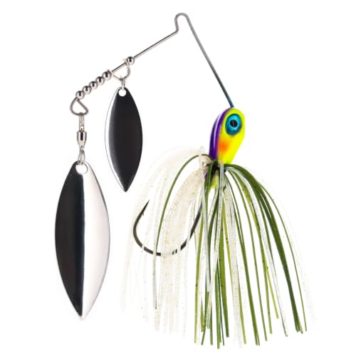 Spinner Bait Compact Profile Fishing Lure with Flash and Vibration for Bass