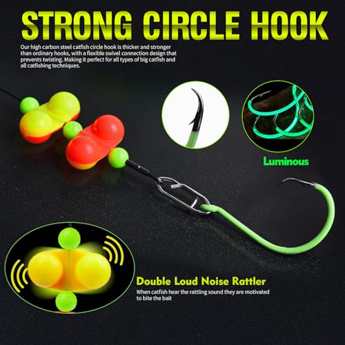 Catfish Fishing Rigs Floats (D-Mixed pack of 5 pcs / 6/0 Hook)