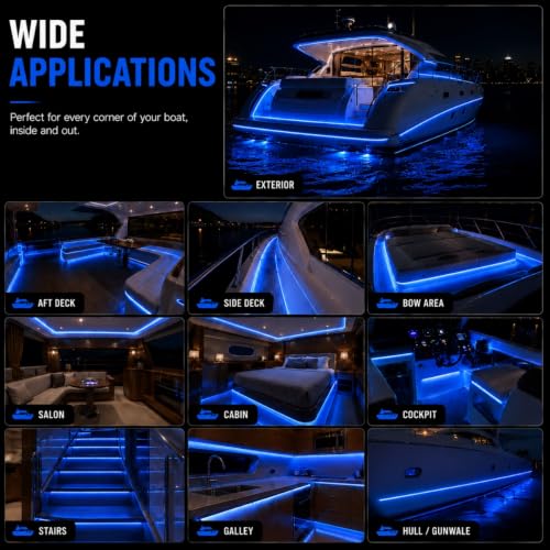 12V Green Boat LED Strip Lights