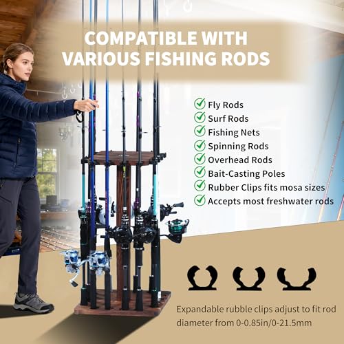 360° Rotating Fishing Rod Holder (Square / Brown)